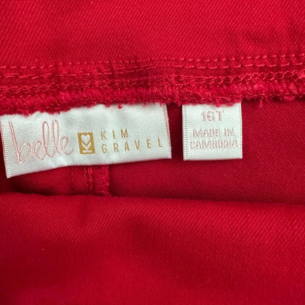 Belle by Kim Gravel Red Pull On Capri Pants 1X 16 Tall Stretch Comfort Waist - Picture 5 of 6